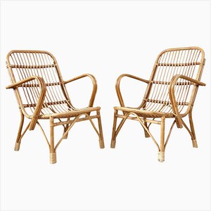 Mid-Century Italian Lounge Chairs in Bamboo by Franco Albini, 1960s
