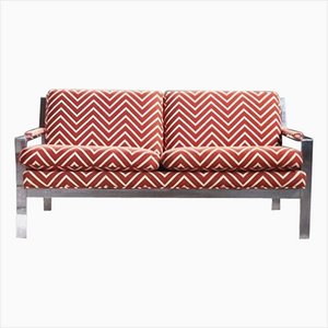 Vintage Chrom Sofa von Milo Baughman, 1970er