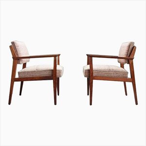 Mid-Century Modern Walnut Lounge Chairs by Stow Davis, 1960s, Set of 2