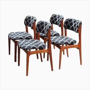 Mid-Century Teak Danish Dining Chairs by Erik Buck, 1960s, Set of 4