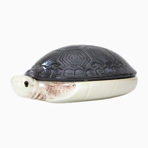 Sopera de tortuga francesa de mayólica de Michel Caugant
