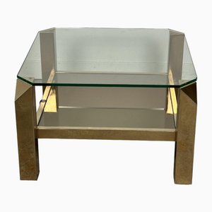 Coffee Table in 23 Carat Gold Plating from Belgo Chrom / Dewulf Selection, 1970s