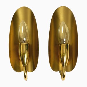 Mid-Century Modern Bag Brass Wall Lamps, 1950s, Set of 2