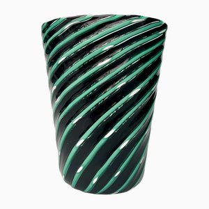 Turquoise Swirl Murano Glass Vase