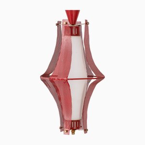 Italian Pendant Lamp in Metal and Glass, 1970s