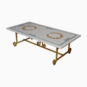 White Carrara Marble Coffee Table from Cupioli Living