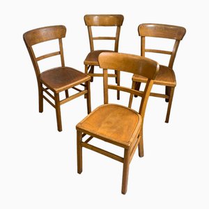 Chaises de Bistrot Mid-Century, 1950s, Set de 4