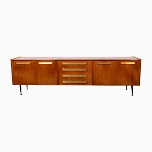 Vintage Italian Sideboard in Wood and Brass, 1950s