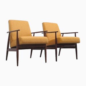 Fauteuil en Tweed Jaune par Henryk Lis, 1967