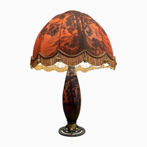 Très Grande Lampe en Pâte de Verre Art Nouveau par Delatte Nancy
