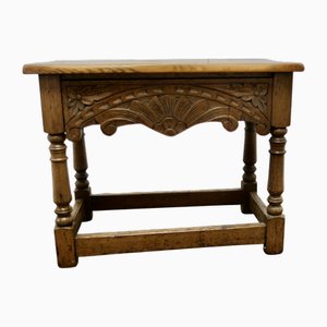 Arts and Crafts Oak Joint Stool or Occasional Table with Drawer