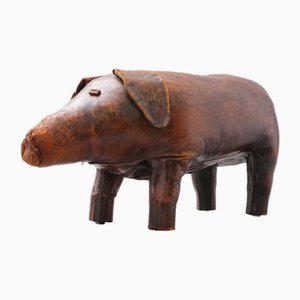Vintage Leather Pig Stool by Valenti, 1970s
