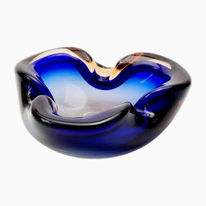 Mid-Century Sommerso Murano Glass Bowl attributed to Flavio Poli for Seguso, Italy, 1960s