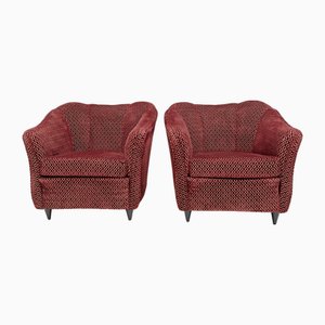 Mid-Century Modern Velvet Armchairs by Gio Ponti for Casa e Giardino, 1950s, Set of 2