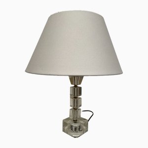 Glass and Metal Table Lamp in the style of Adnet, 1970
