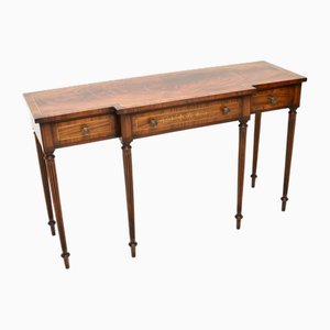Large Inlaid Brass Console Table, 1950