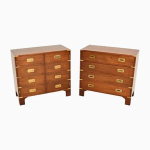 Antique Military Campaign Style Chests, 1950, Set of 2