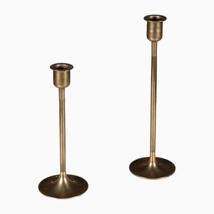 Vintage Brass Candleholders, Set of 2