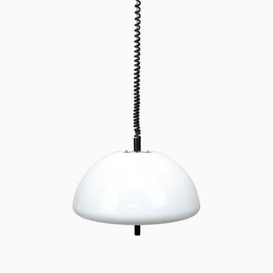 Weiße italienische Space Age Deckenlampe Cabras aus Kunststoff von Harvey Guzzini für Meblo