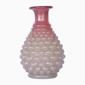 Jarrón Art Déco de alabastro rosa y cristal de Murano de F.lli Ferro, años 30