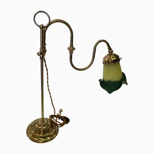 Vintage Tischlampe aus Messing & Muranoglas, 1920er