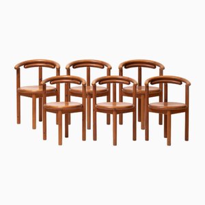 Esszimmerstühle aus Kiefernholz im Stil von Rainer Daumiller, Dänemark, 1970er, 6er Set