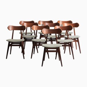 Dutch Kastrup Dining Chairs by Louis Van Teeffelen for Wébé, 1960s, Set of 10