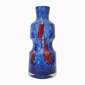 Blue Glass Art Vase attributed to Frantisek Koudelka for Prachen Glass Works, Former Czechoslovakia, 1960s