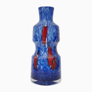 Vase en Verre Bleu attribué à Frantisek Koudelka pour Prachen Glass Works, Ex-Tchécoslovaquie, 1960s