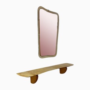 Italian Art Deco Console Table and Mirror by Paolo Buffa, 1940s, Set of 2