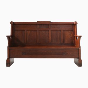 Art Deco Oak Bench, France, 1930s