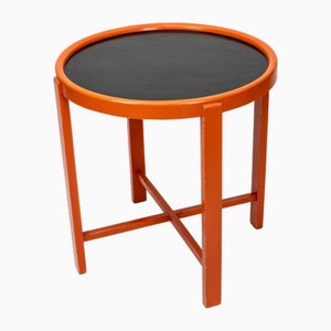 Tavolino Bauhaus arancione con vernice originale, anni '30