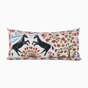 Vintage Animal Suzani Pillow Cover, 2010s