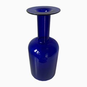Dänische Moderne Blaue Vase von Otto Brauer für Holmegaard