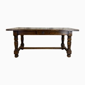 Dark Stained Oak Dining Table