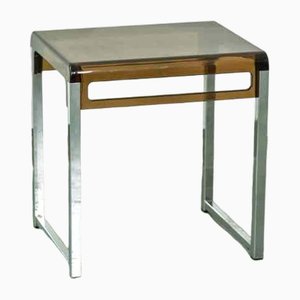 Space Age Side Table in Chrome and Acrylic Glass by Marc Berthier for Prisunic, 1970s