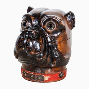 Antikes Holz of Life Bulldog Tintenfass, 20. Jh., 1910er