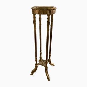 Pedestal con tablero de mármol de madera dorada estilo Luis XIV, 1890