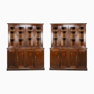 Große viktorianische Bücherregale aus Eiche, 1900er, 2er Set