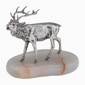 Maquette d'un Cerf Style Renaissance en Argent de C & C Hodgetts, Allemagne, 1913