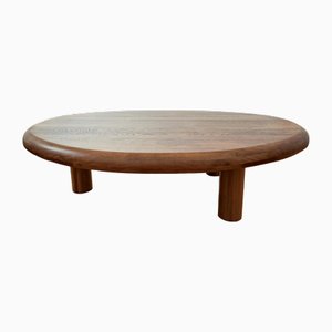 Tavolino da caffè ovale in legno con treppiede