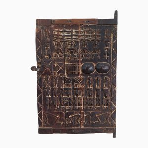 Vintage African Dogon People Carved Granary Door, 1970s
