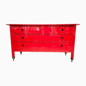 Red Wooden Chest of Drawers by Carlo De Carli for Luigi Sormani, 1960s