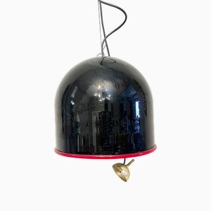 Lámpara colgante Toso de Murano en negro, 1970