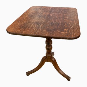 Vintage English Oak Rectangular Tri Legged Tilt Top Table, 1960