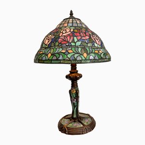 Vintage Stained Glass Lamp, 1980s