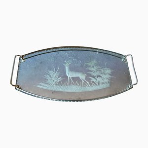 Vassoio a specchio in cervo, anni '60
