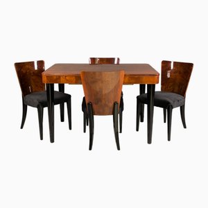 H-214 Dining Set by Jindřich Halabala for Up Zavody, 1950, Set of 5