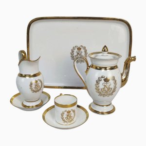 Servicio de café Sevres de porcelana, siglo XIX. Juego de 4