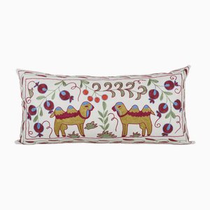 19th Century Tashkent Suzani Bedding Cushion Cover with Animal Motif